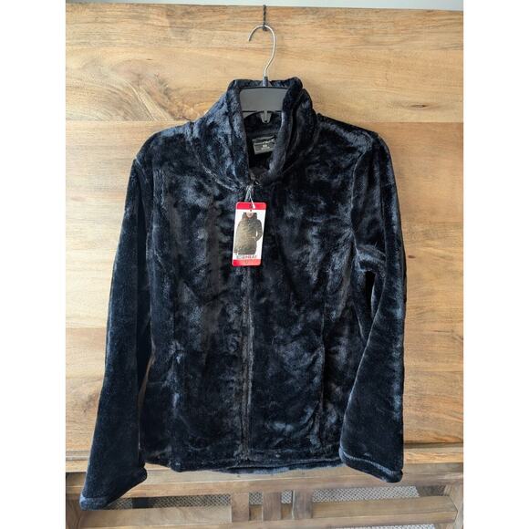 32 Degrees Jacket Womens Medium Black Heat Plush Faux Fur Super Soft Full Zip - Picture 1 of 4